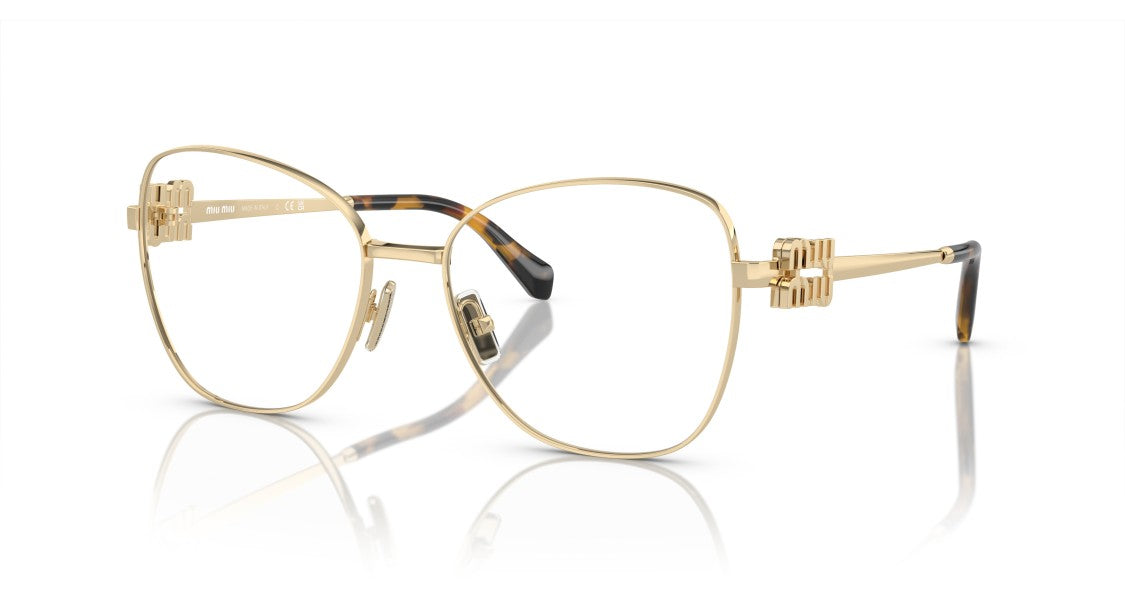 Miu Miu 0Mu 50Xv Oversized Gold Metal Frame Eyeglasses
