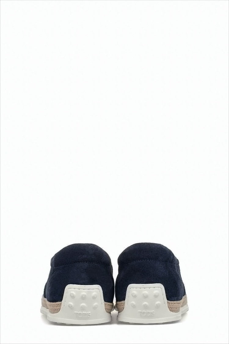 Tod's Slip-On Blue Suede And Leather Sneakers With Textured Sole