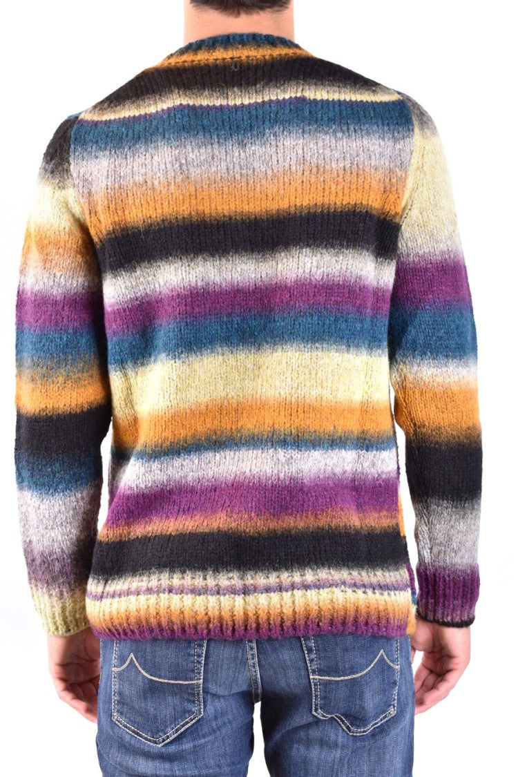 Dondup Horizontal Stripe Knitwear Sweater In Multicolor Palette