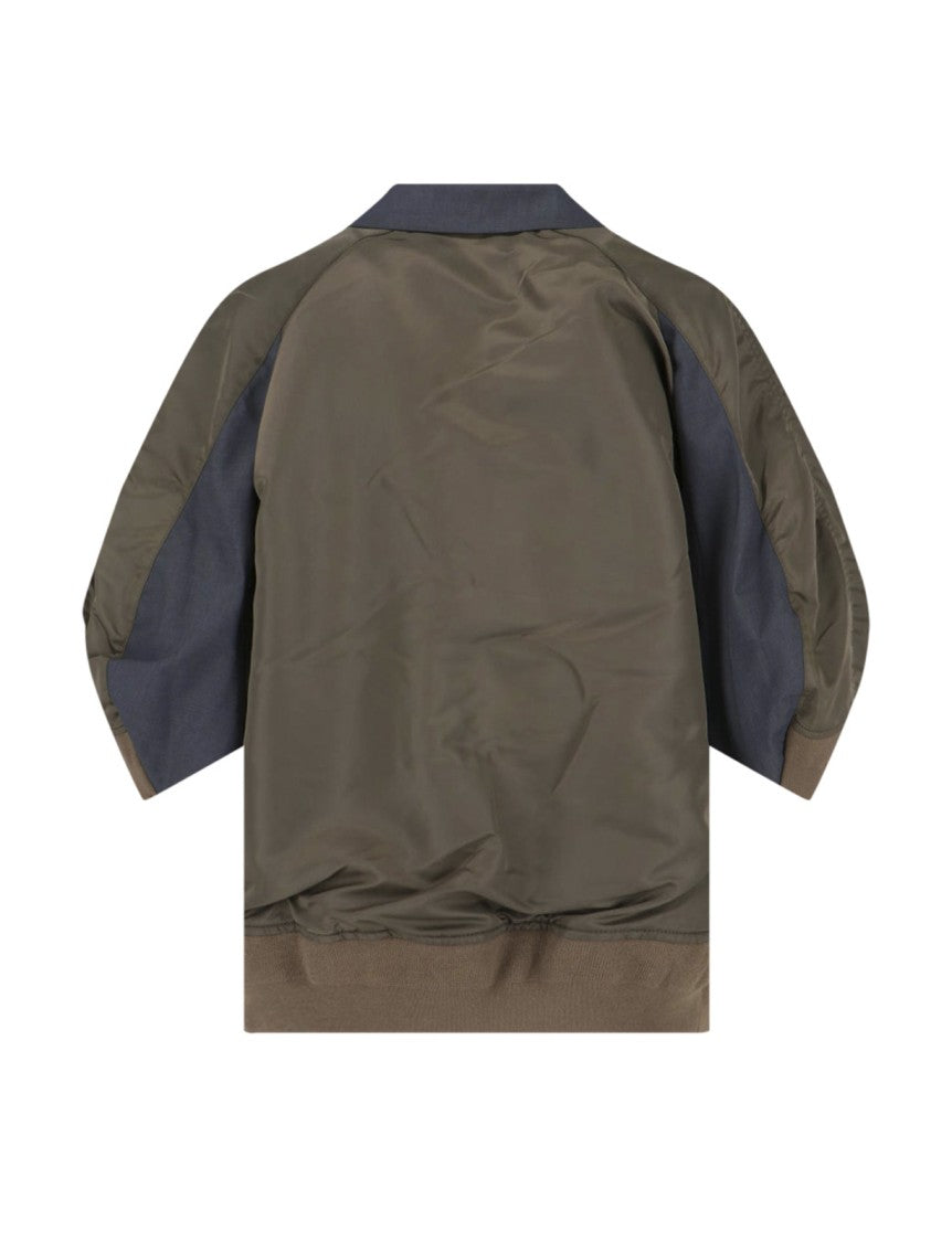 Sacai Double-Breasted Grey Jacket With Lance Lapel And Contemporary Design