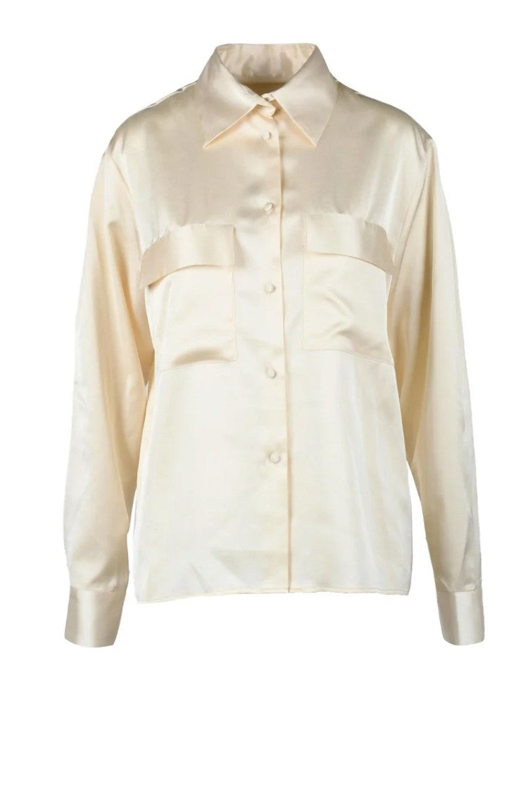 Nine Minutes White Polyester Elastane Shirt
