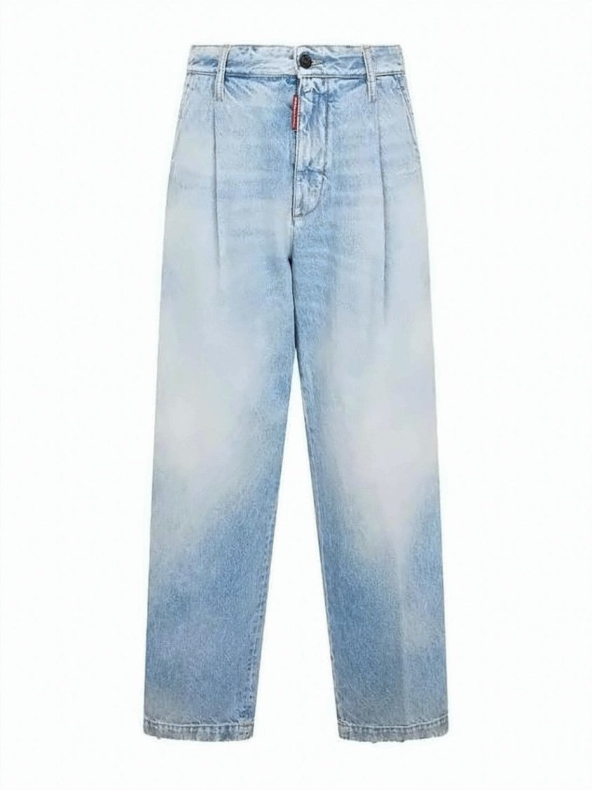 Dsquared2 Light Wash Denim Pants With Relaxed Fit