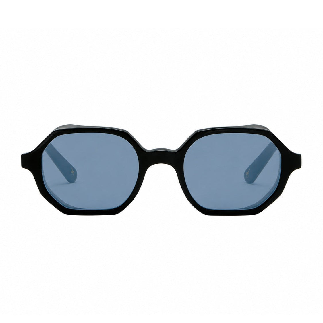 L.G.R. Geometric Acetate Sunglasses With Blue Lenses And Gold Accents