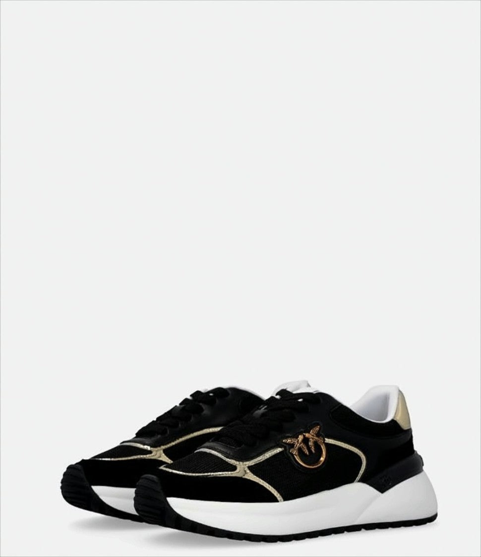 Pinko Black Sneakers With Love Birds Logo