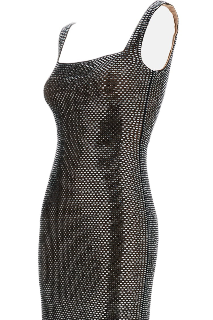 Self-Portrait Rhinestone Embellished Square Neck Maxi Dress