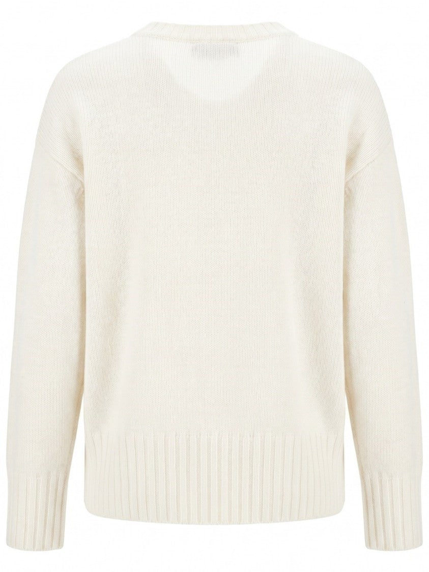 Malo Cashmere Sweater With Ribbed Detailing And Classic Crew Neckline