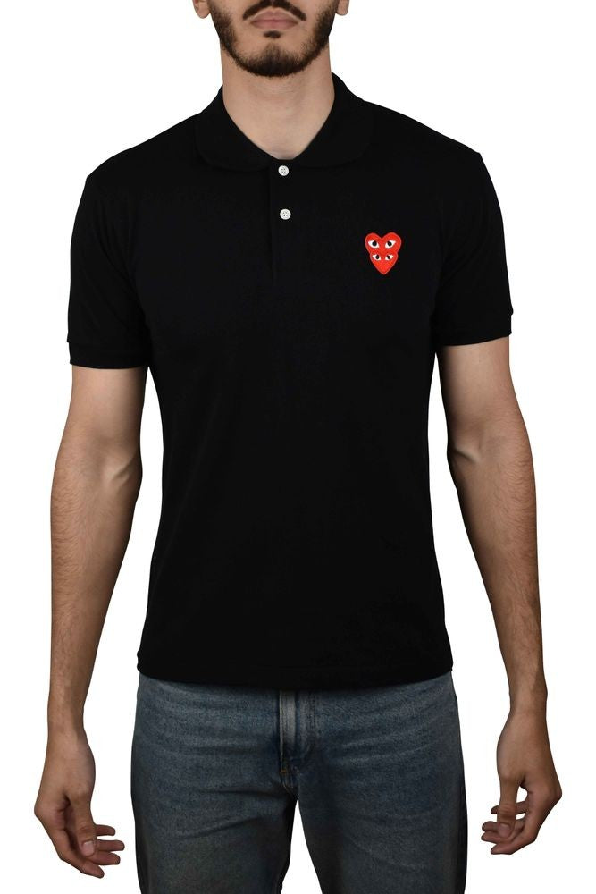 Comme Des Garçons Black Cotton Polo Shirt