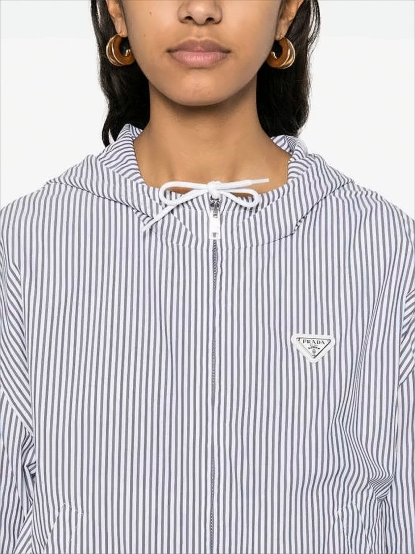 Prada Lightweight Hooded Zip-Up Top