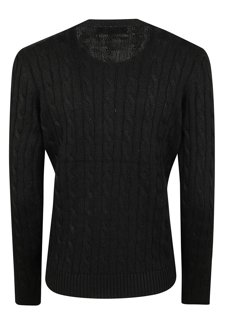 Lauren Cable-Knit Cotton Button-Placket Sweater