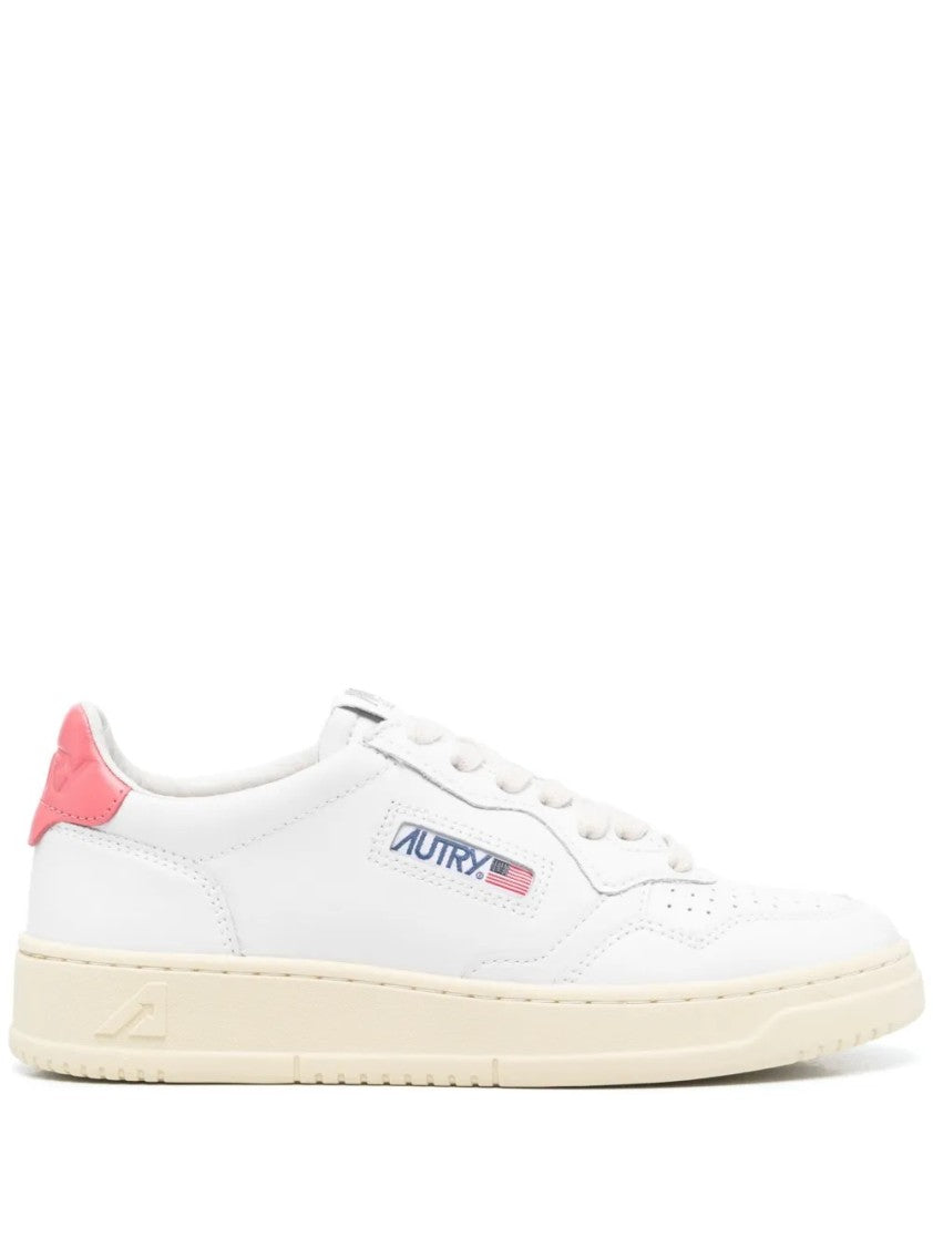 Autry White Leather Low-Top Sneakers With Perforated Detailing