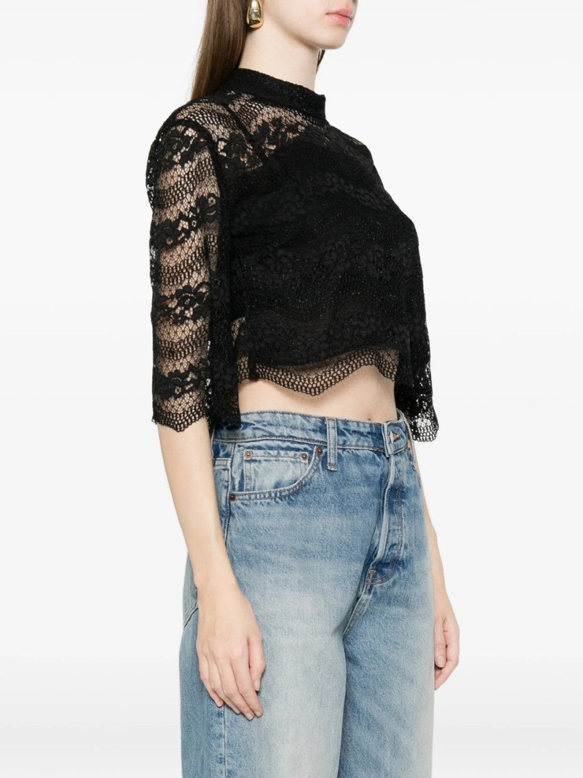 Twin-Set Macramé Blouse With 3/4 Sleeves