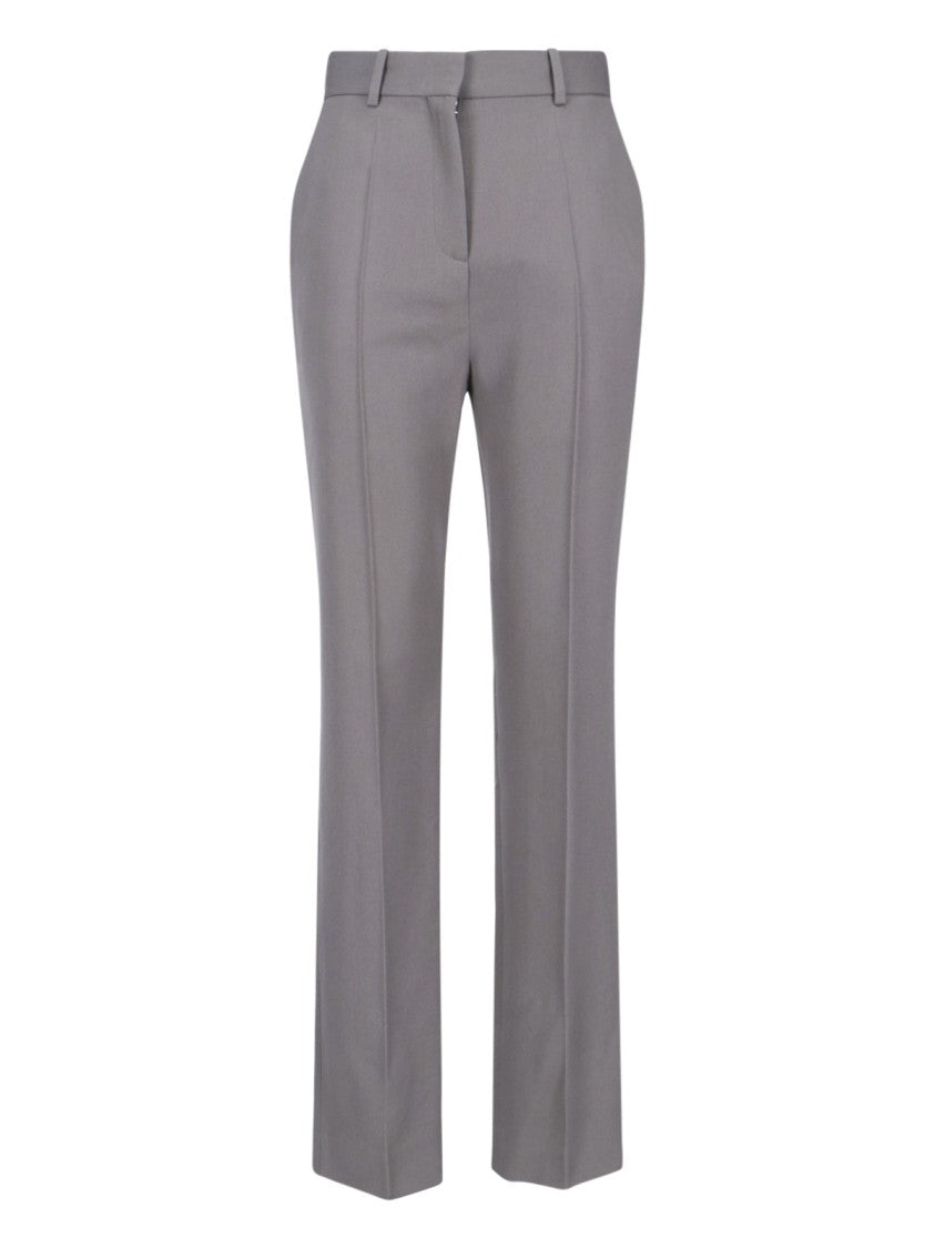 Calvin Klein Tailored Grey Wool Straight-Leg Trousers