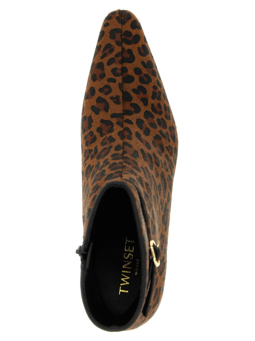 Twin-Set Animal Print Ankle Boots