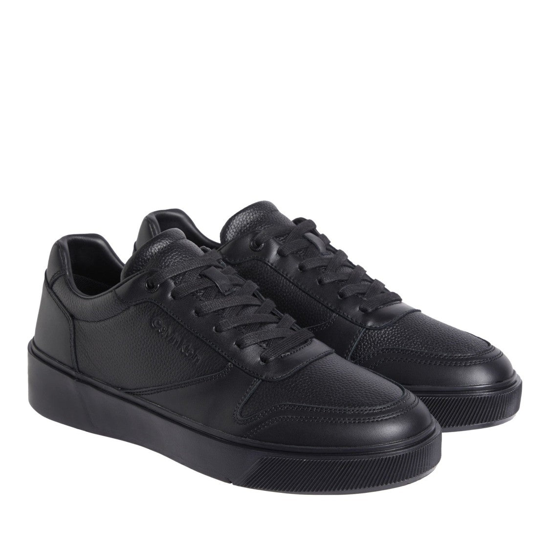 Calvin Klein Black Minimalist Leather Low-Top Sneakers