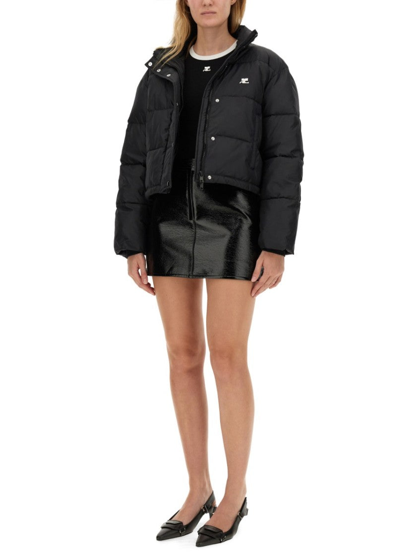 Courrèges Cropped Down Jacket With High Collar