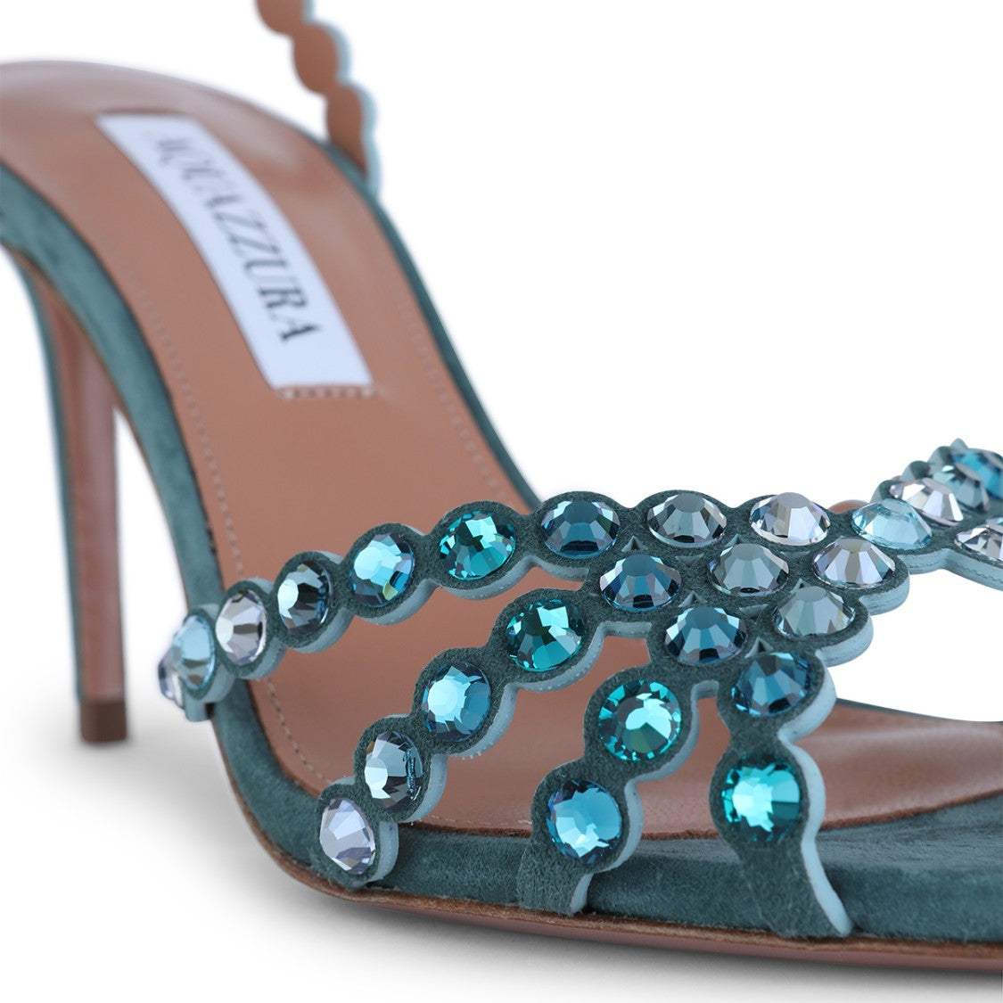 Aquazzura Turquoise Leather Tequila Sandals 85