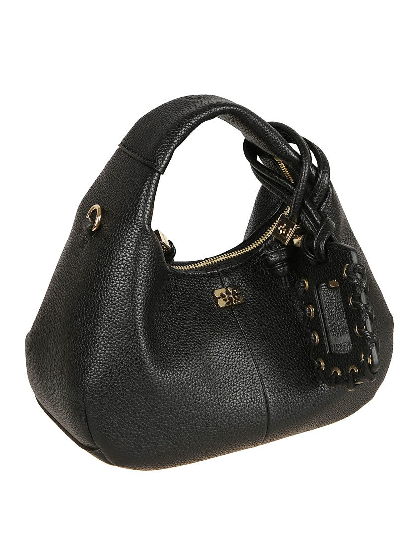 Ganni Curved Hobo Bag In Garnet-Effect Fabric