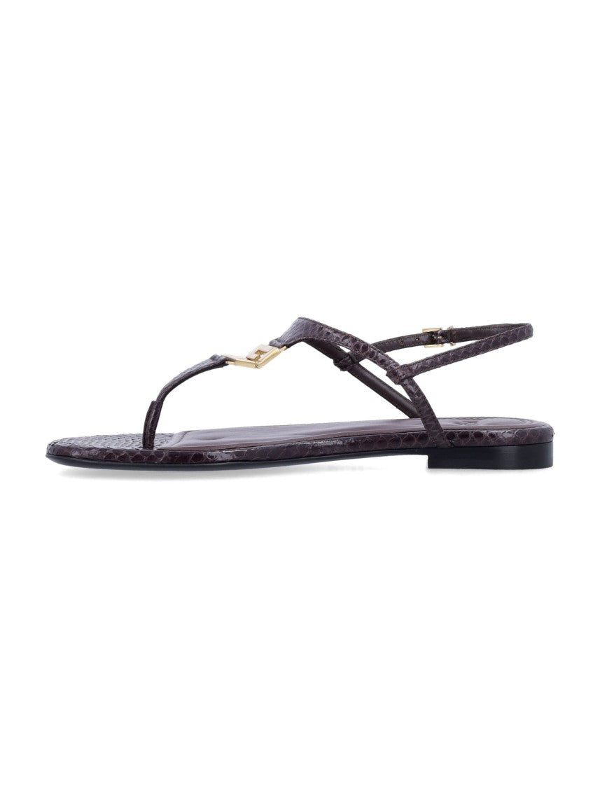 Fendi Sophisticated Minimalist Sandals With Gold Accents