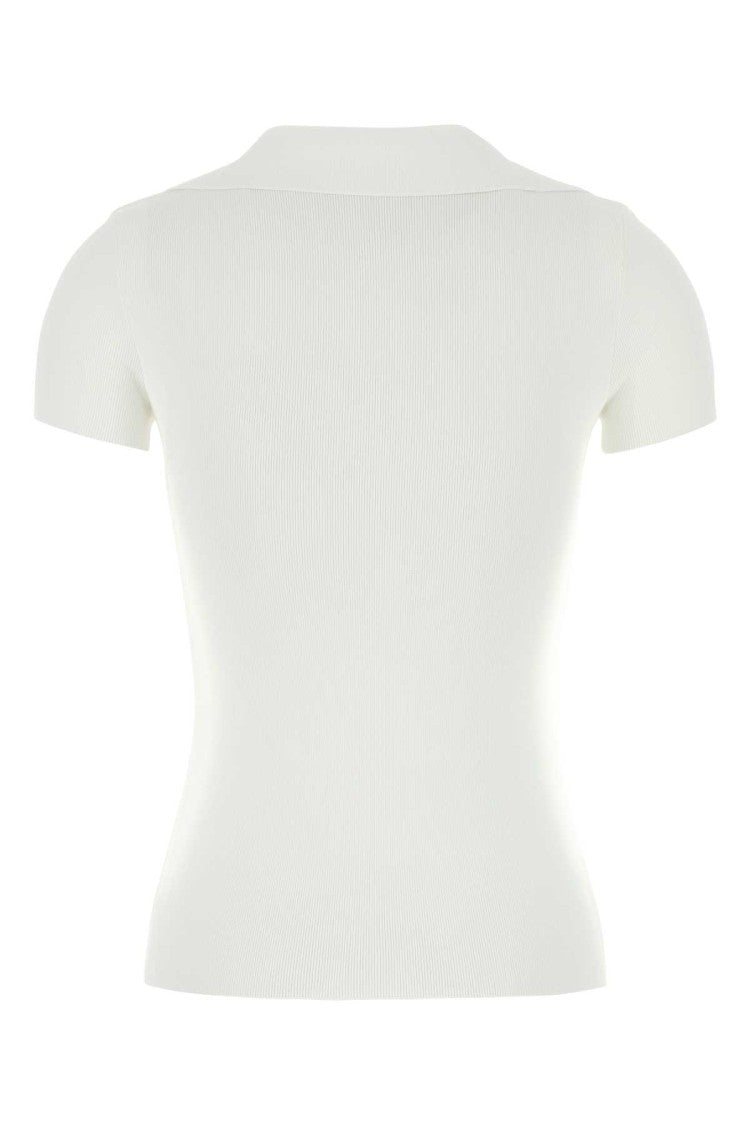Balenciaga White Viscose Blend Polo Shirt