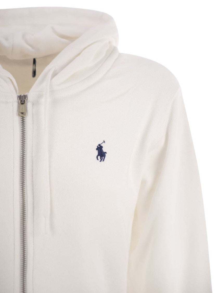 Polo Ralph Lauren Hip-Length Zip Hoodie With Drawstring Hood