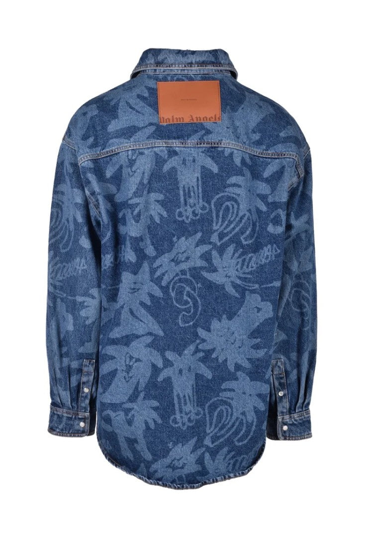 Palm Angels Cotton Shirt - Blue