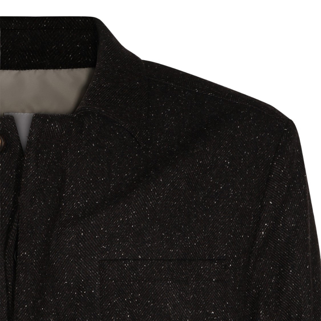Eleventy Casual Jacket With Stand Collar And Speckled Texture