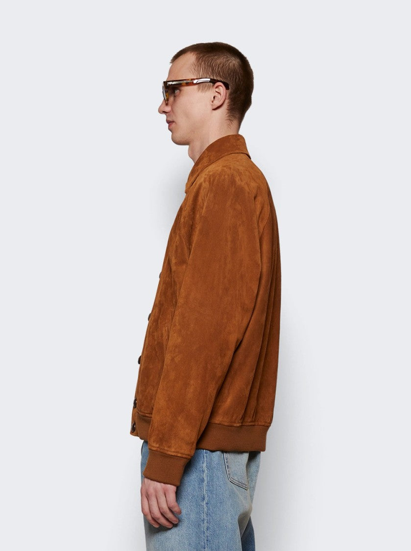 Valentino Suede Jacket Tan