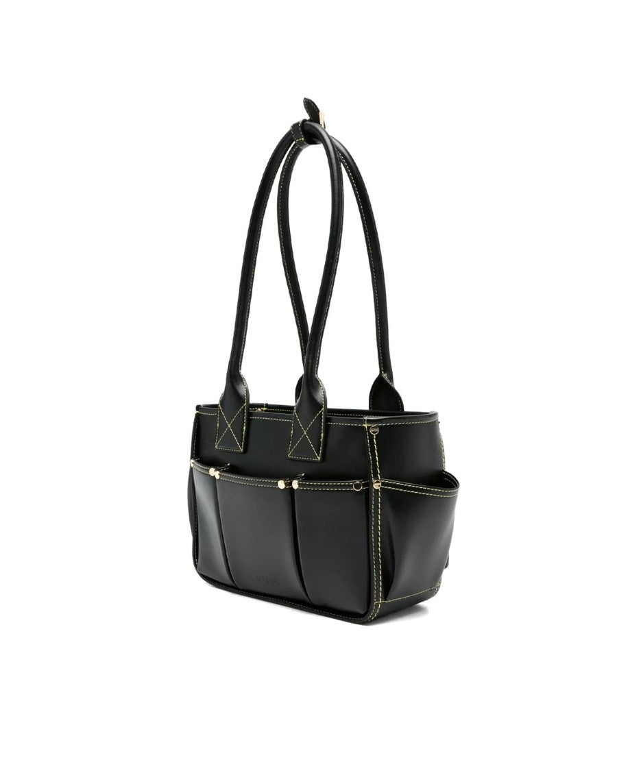 Ganni Compact Eco-Friendly Shoulder Bag With Elongated Handles