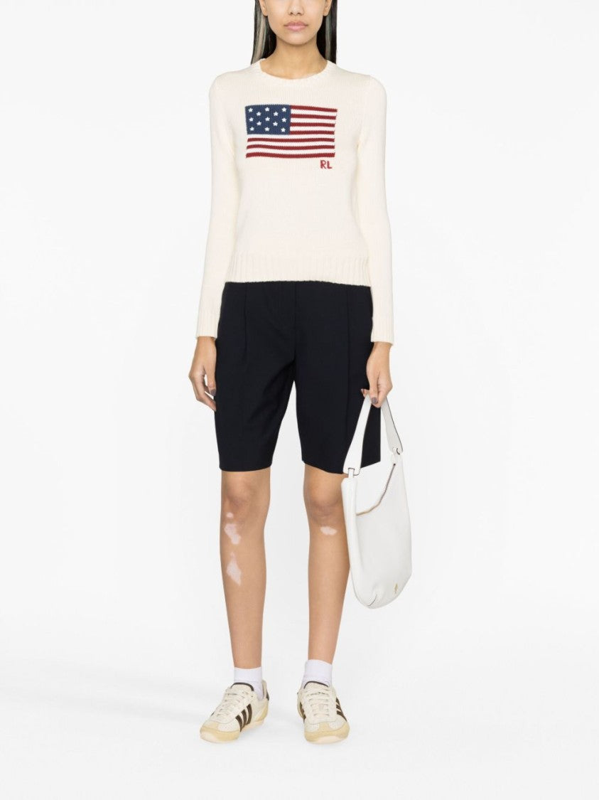 Polo Ralph Lauren Classic Crew Neck Sweater With American Flag Design