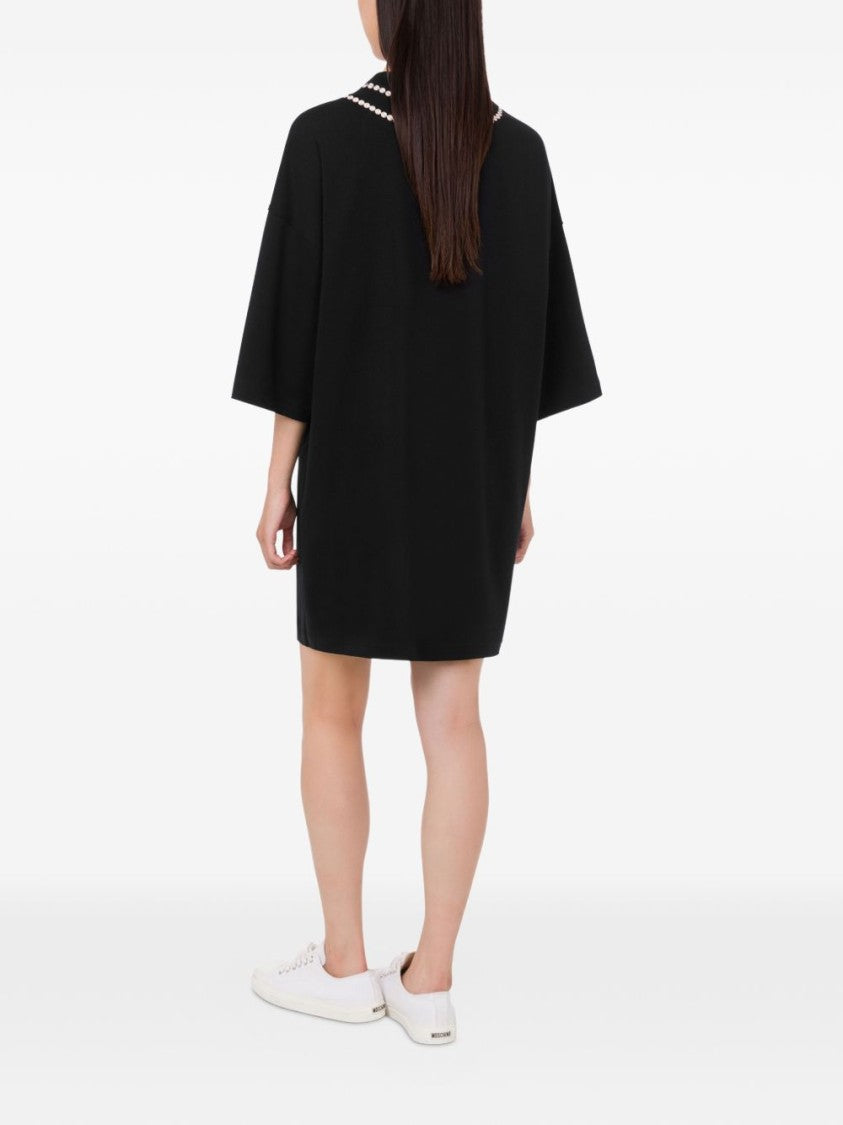 Moschino Black Silk And Nylon Evening Dress