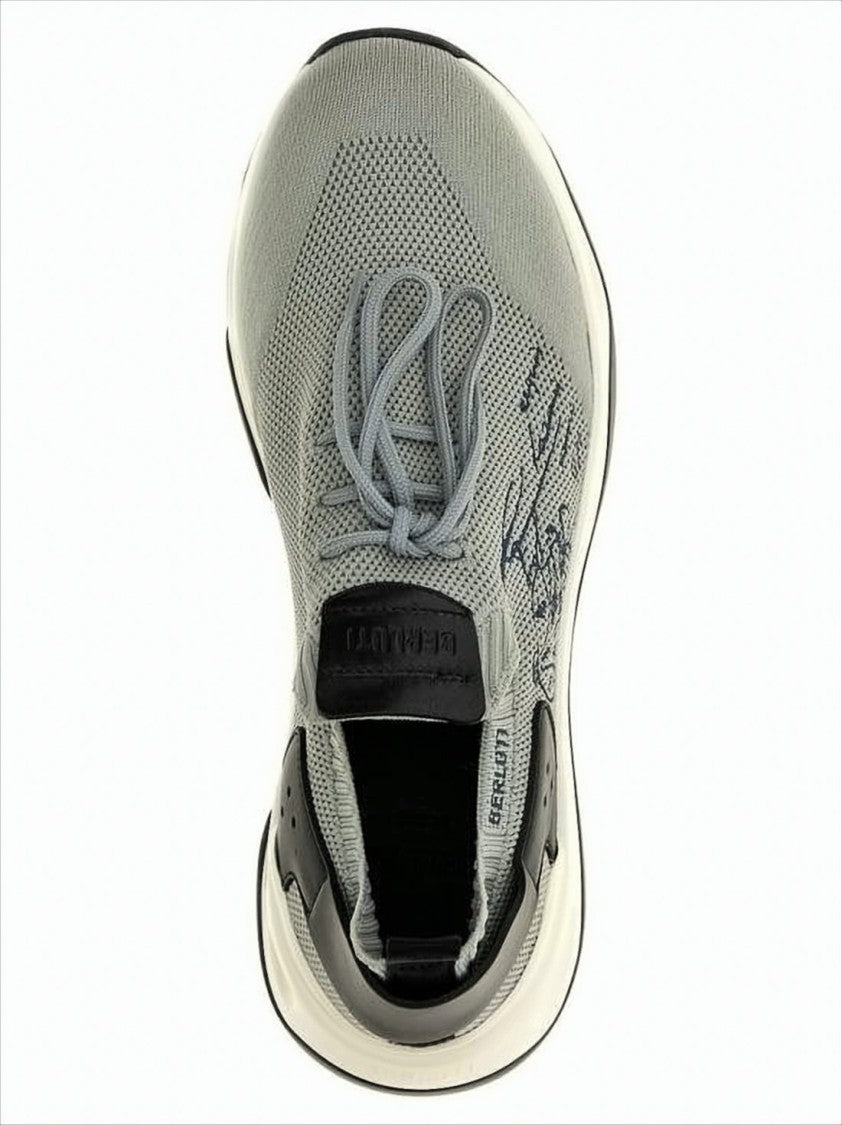 Berluti Sporty Knitted Sneakers With Bicycle Graphic And Sock-Like Fit