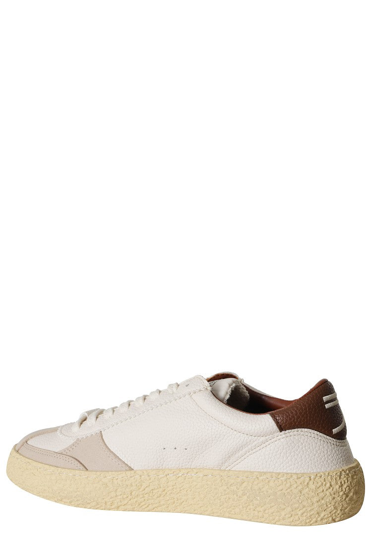 Puraai Cognac 1.01 Vintage Logo Details Leather Rubber Sneakers