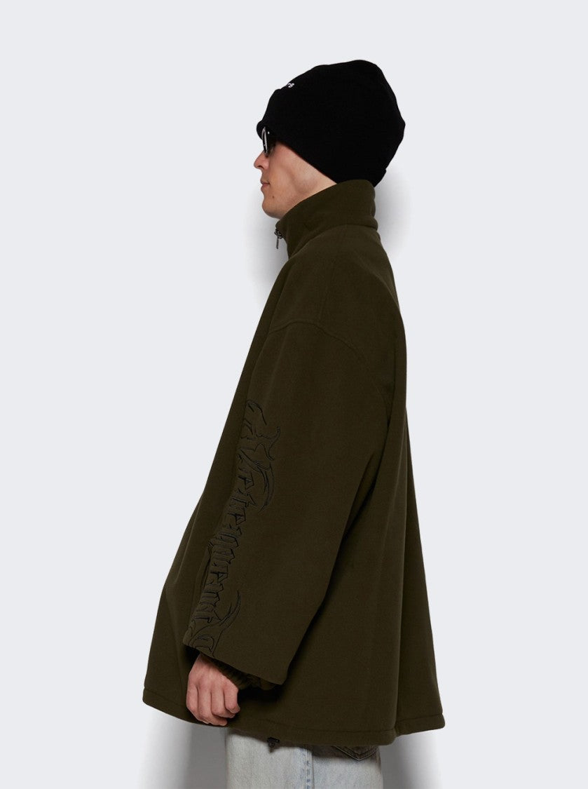 Vetements Embroidered Logo Fleece Jacket