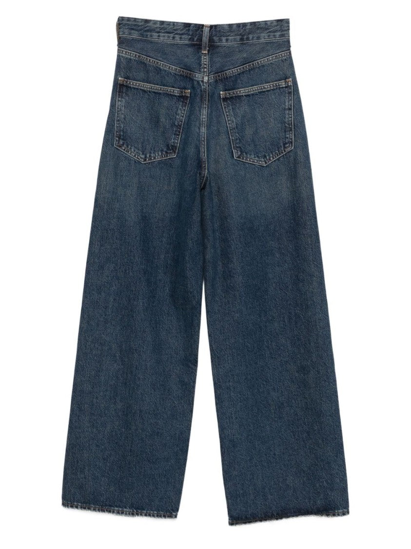 Agolde Relaxed Fit Jeans With Unique Folded Waistband