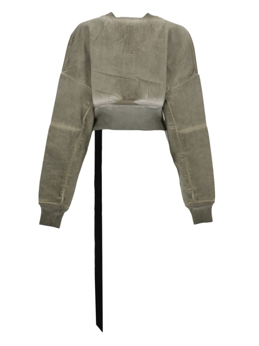 Drkshdw By Rick Owens Denim Flight Cropped Knit Rib Bomber Jacket