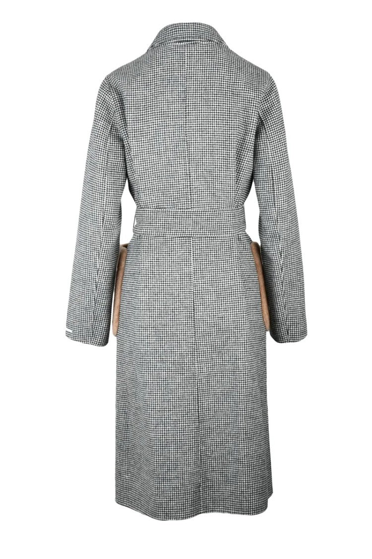 Marella Double-Breasted Coat - Black/White