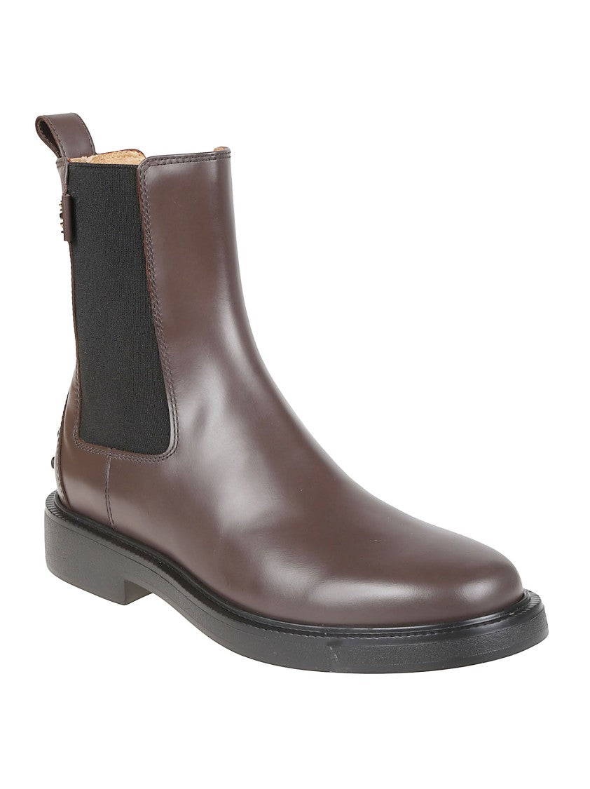 Tod's Classic Brown 20L Calf Leather Ankle Boots