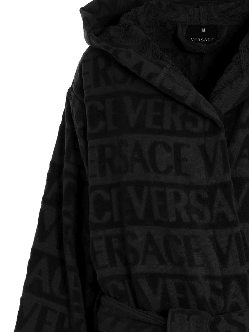 Versace Home Sequin Logo Bathrobe