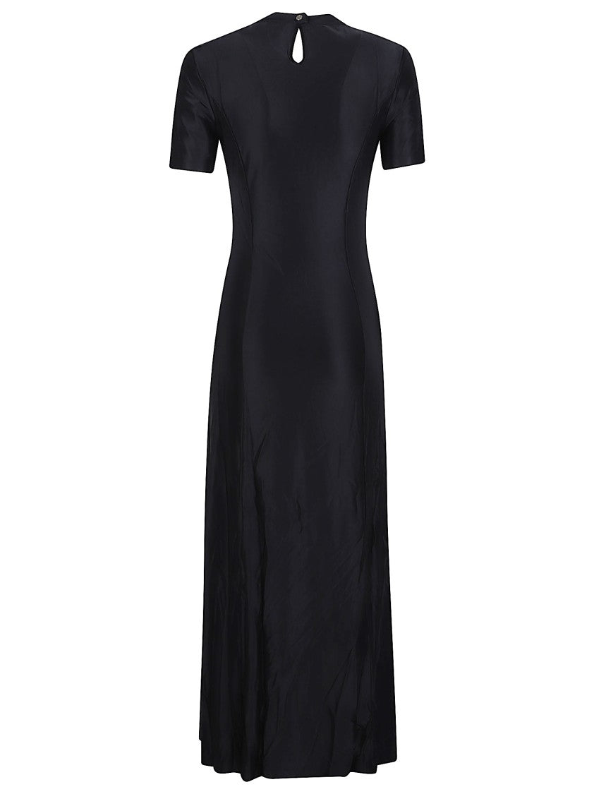 Rabanne Black Fitted Snap Button Dress