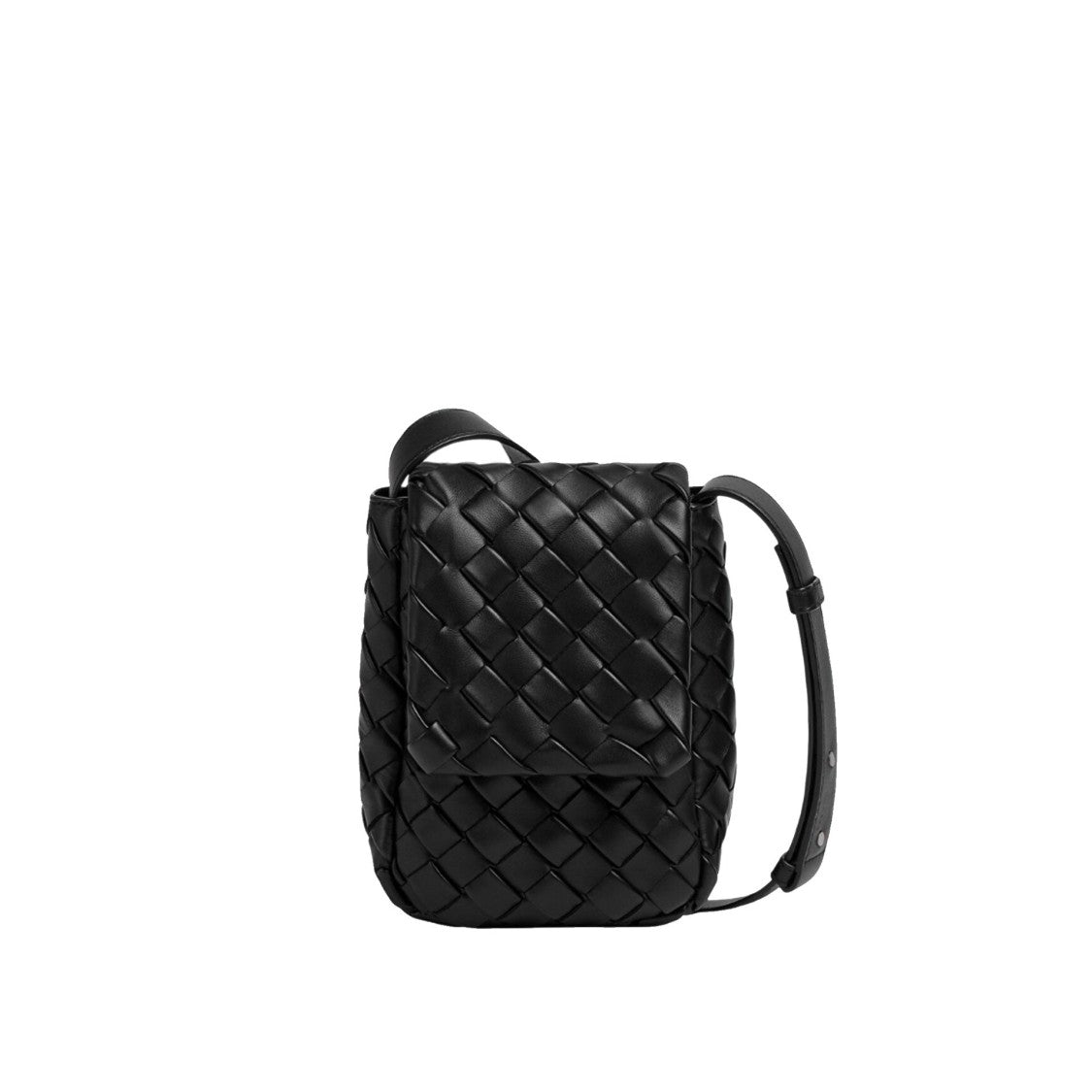 Bottega Veneta Mini Vertical Cobble Shoulder Bag With Woven Design