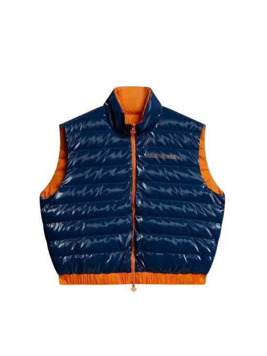 J Lindeberg Cropped Sleeveless Puffer Vest With Horizontal Quilting