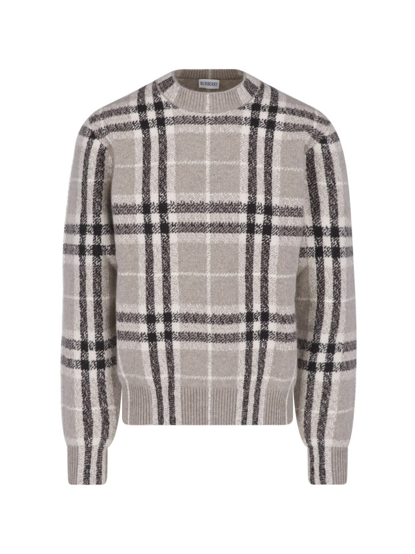 Burberry Multicolor Check Cashmere Crewneck Sweater