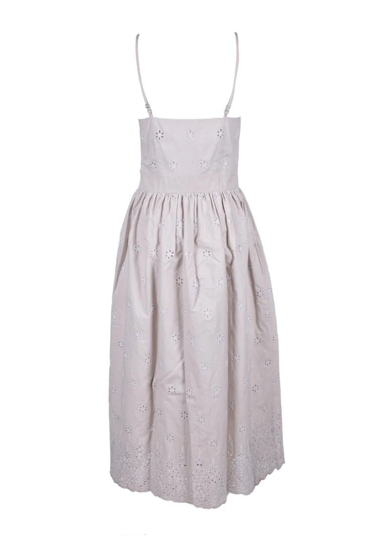 Semi Couture Beige Broderie Anglaise Dress