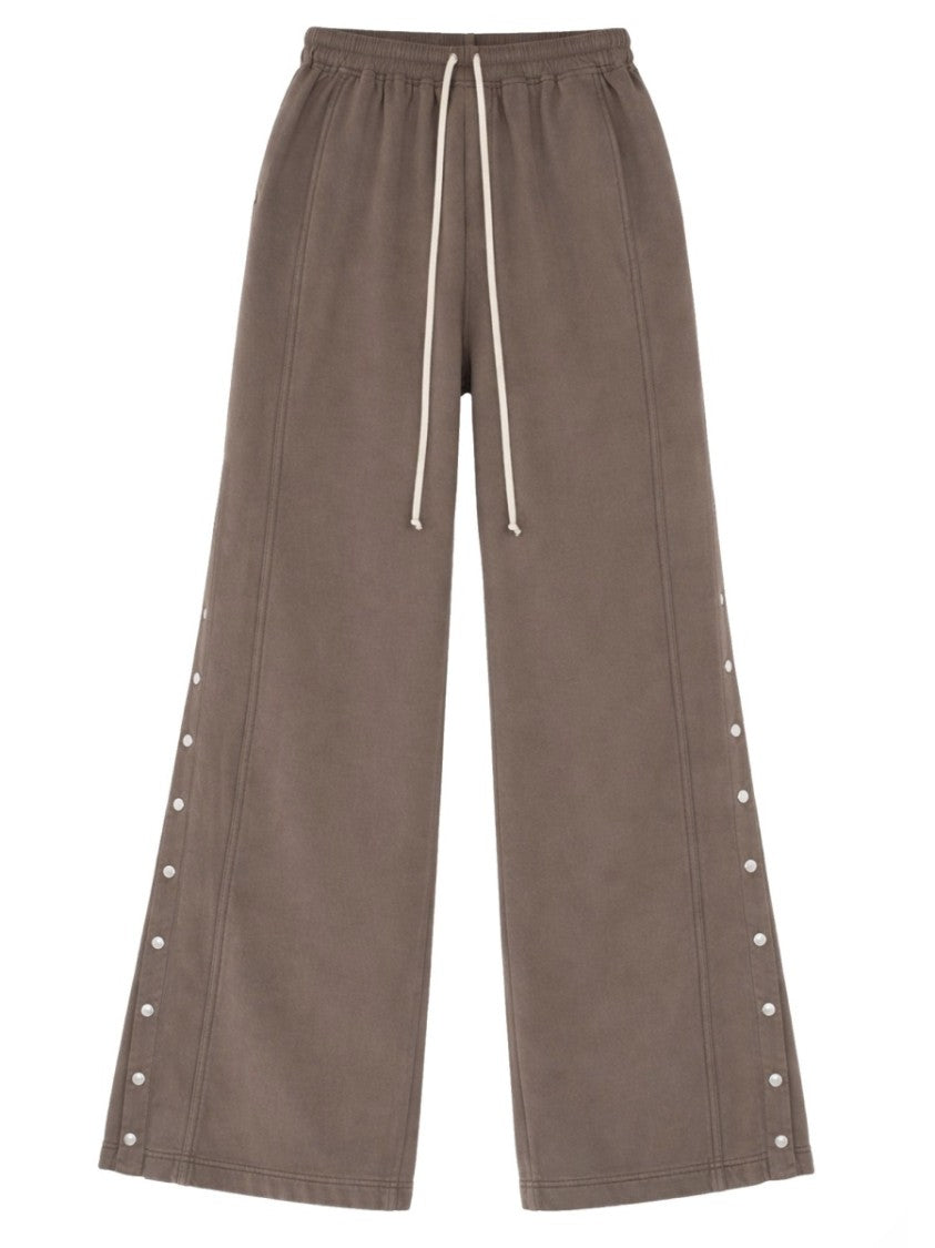 Drkshdw By Rick Owens Neutrals Side Snap Button Elastic Waistband Sweatpants