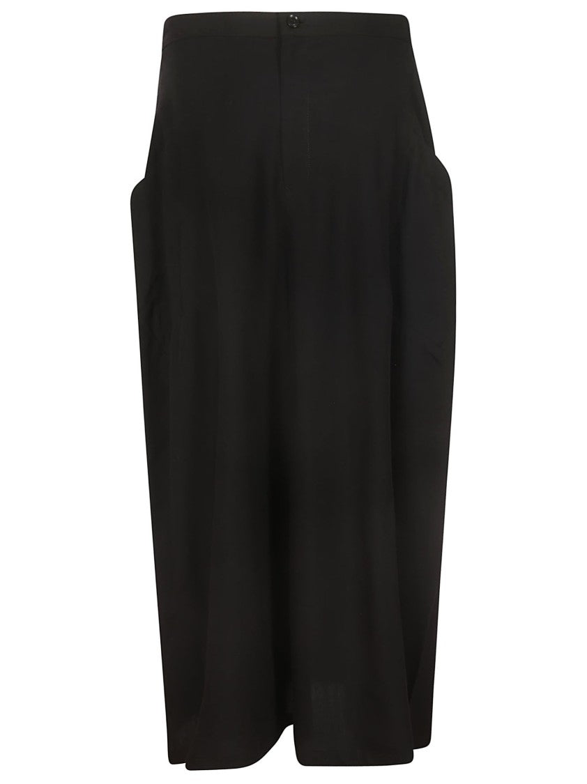 Yohji Yamamoto Straight Silhouette Black Midi Skirt