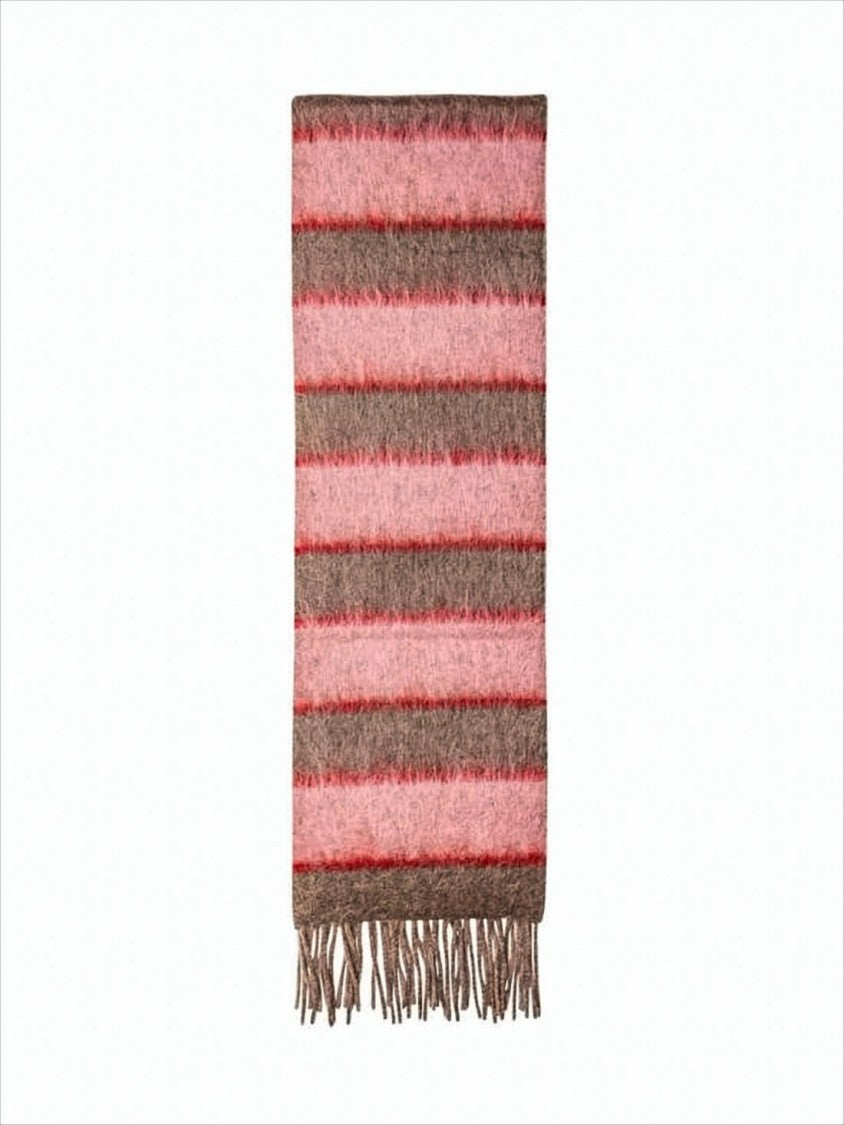Marni Rectangular Stripe Scarf In Muted Tones
