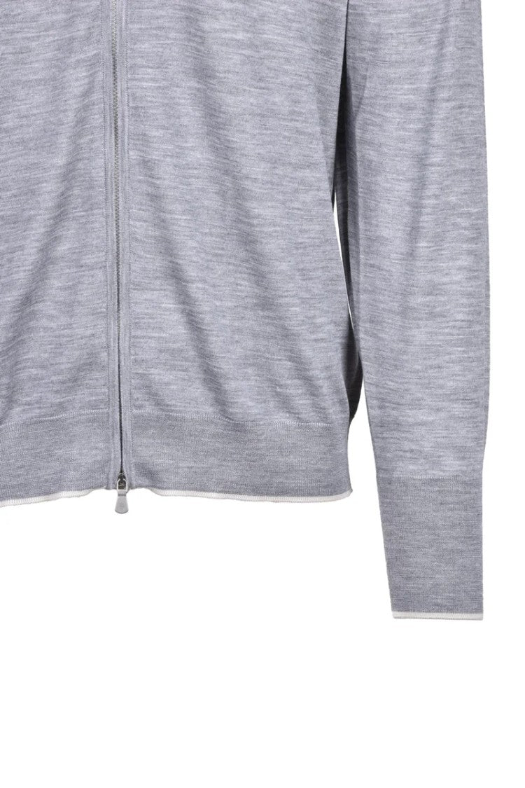 Eleventy Zip Cardigan Wool - Grey