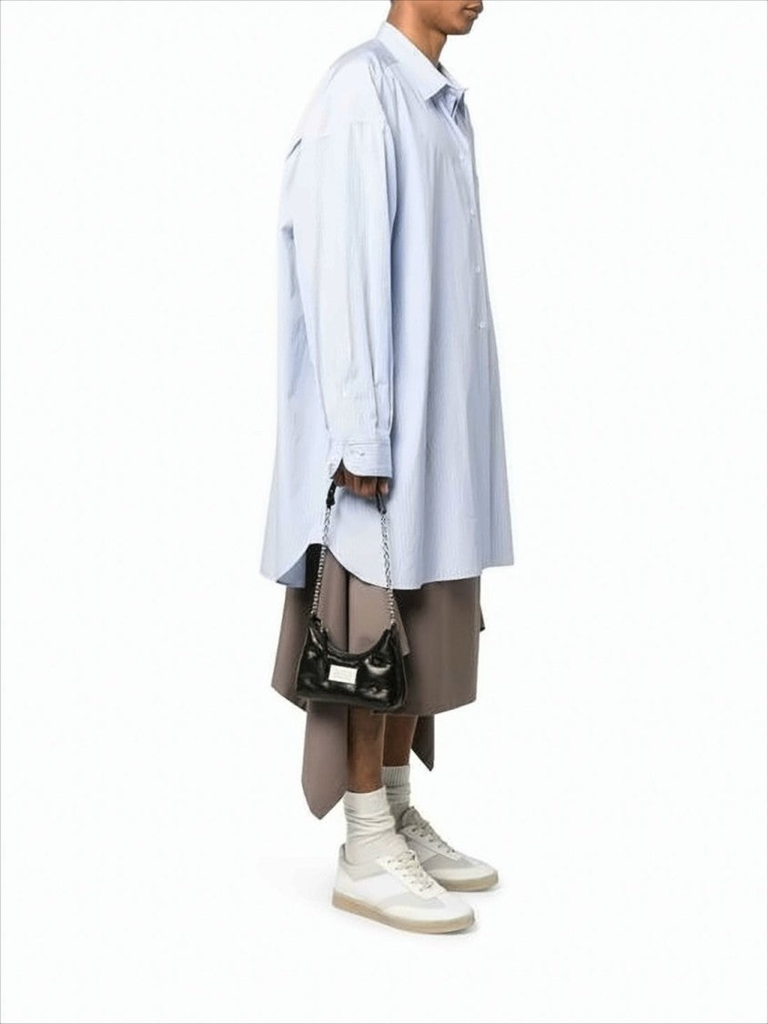 Maison Margiela Quilted Calf Leather Shoulder Bag With Silver Chain Strap