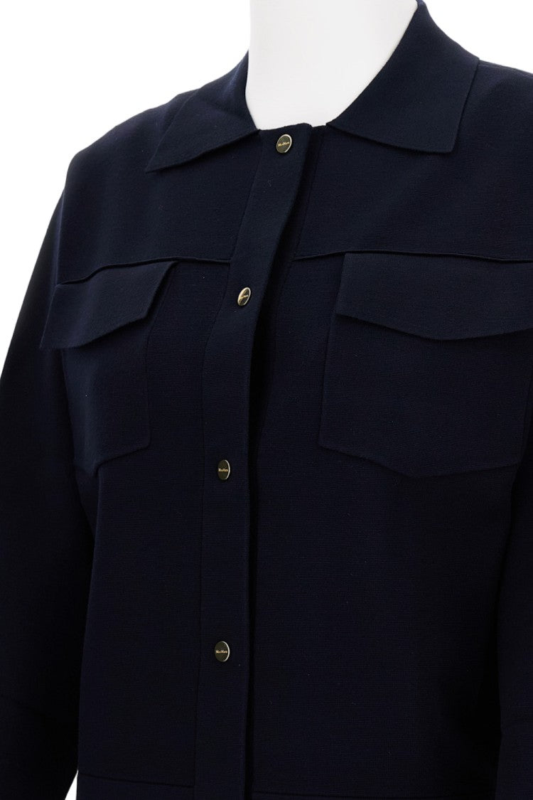 Max Mara Pointed Collar Cardigan With Logo Buttons