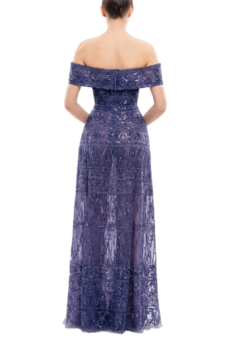Saiid Kobeisy Beaded Tulle Dress